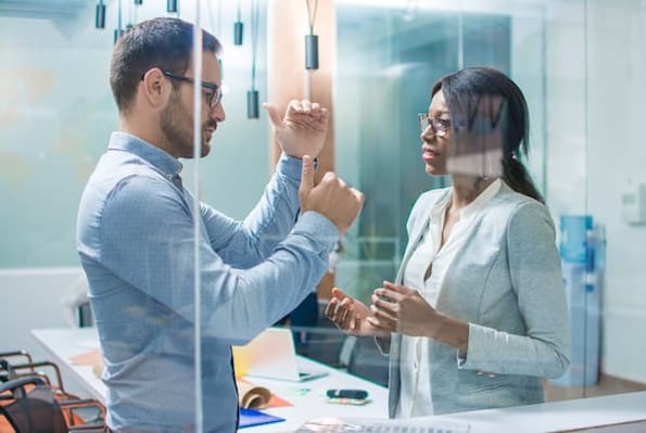 An entrepreneur having a meeting with a potential investor