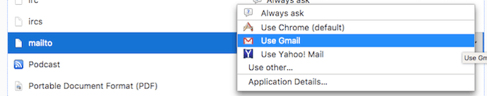 Option to make Gmail the default email client in Firefox