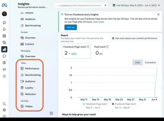 how to access video analytics on a facebook business page: Step 2