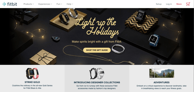 fitbit holiday homepage