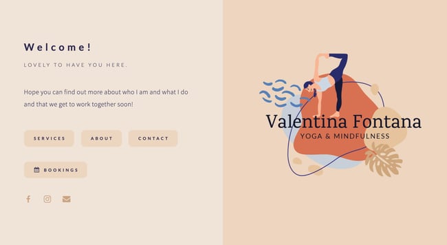 fitness website example: valentina fontana