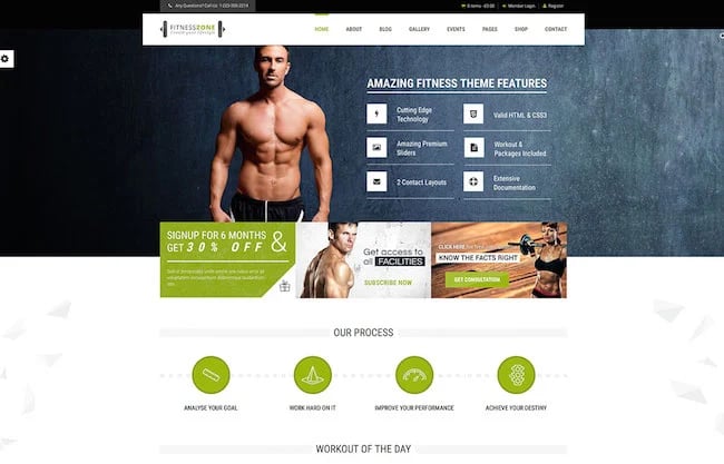 fitness zone Wordpress theme