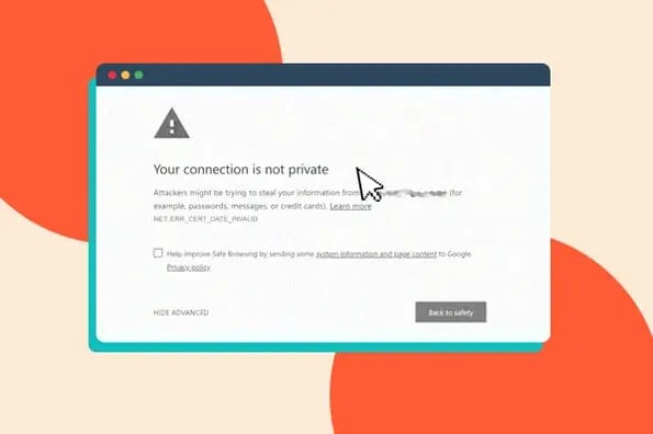 how to fix your connection is not private: browser tab showing an error message