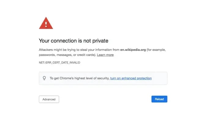 how to fix "your connection is not private" error