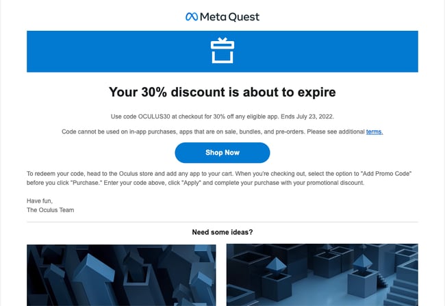 مثال فروش فلش: meta quest oculus