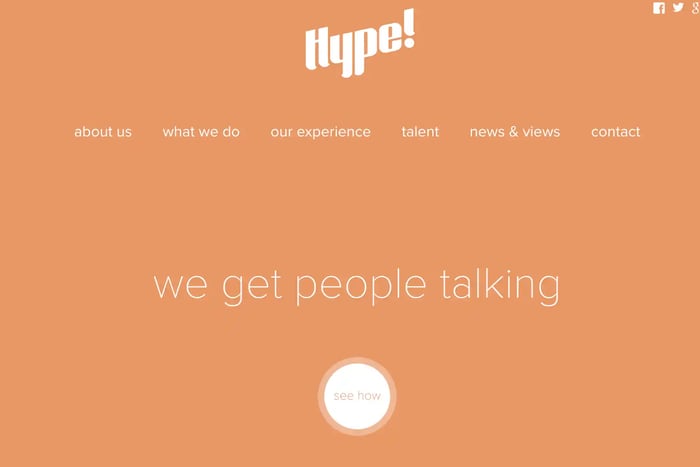 flat design example: hype agency