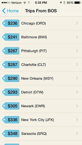 Get the flight out mobile app list of flights