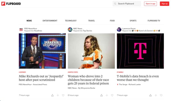 flipboard blog content aggregation site