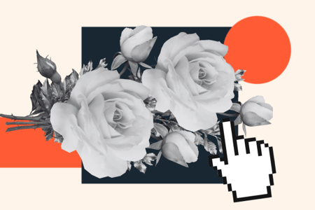 florist website with a bouquet featured 