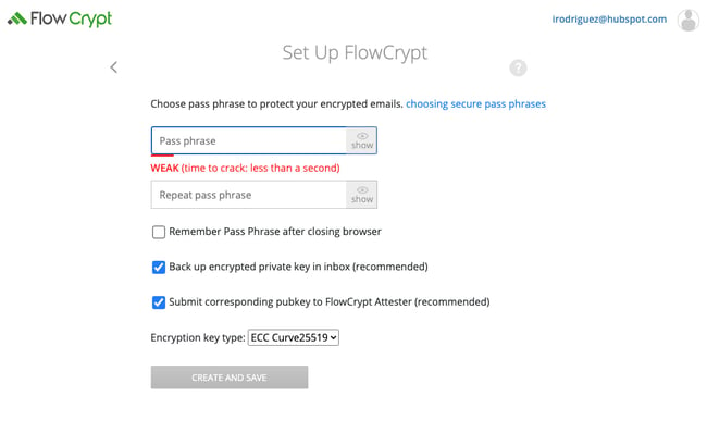 Flowcrypt Chrome extension