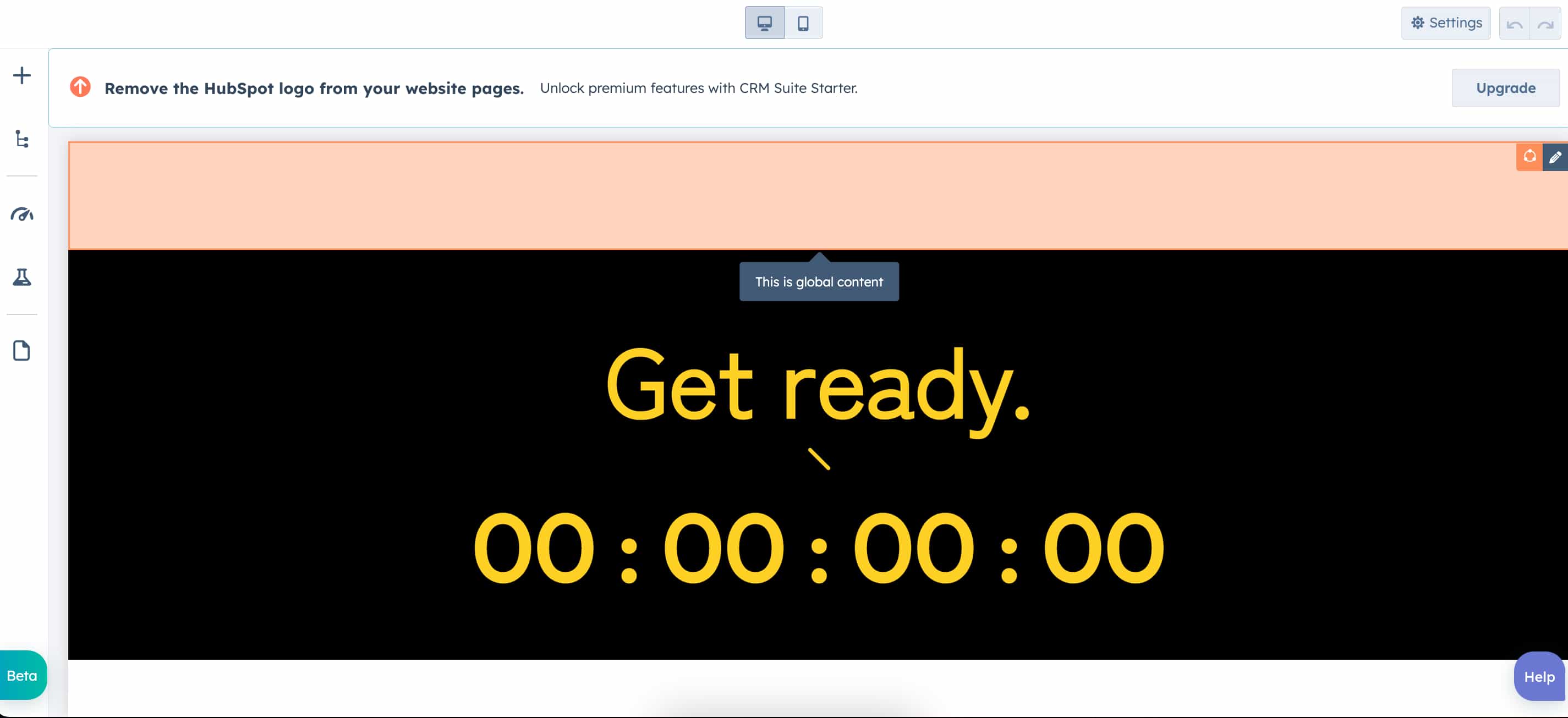 focus landing page with countdown timer.
