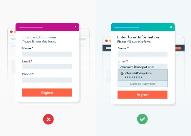 user interface design examples forms