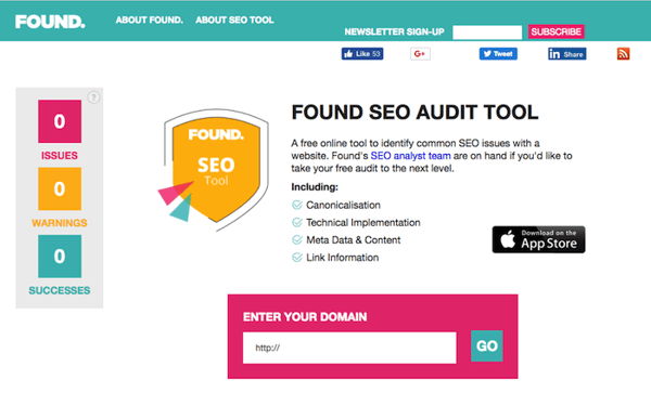 Found's SEO Audit tool
