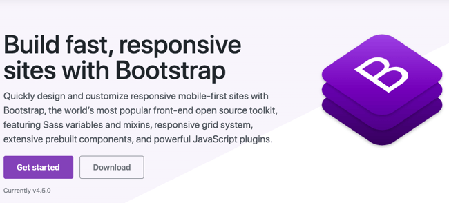 web design tools: bootstrap getting started page