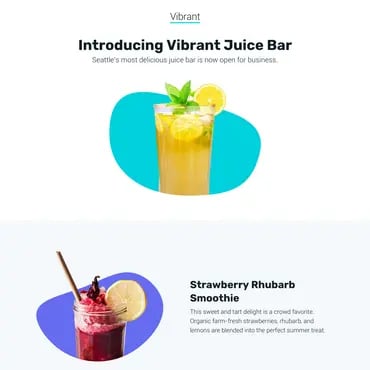 example landing page template in vibrant with placeholder text and images