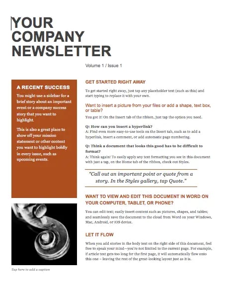 Company Newsletter Templates