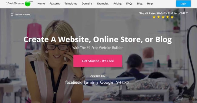 free website builder, Webstarts 
