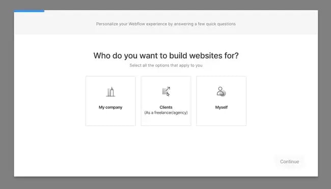 best free website builder: webflow setup