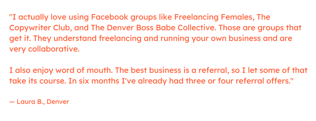 freelancing quote laura.png?width=650&height=250&name=freelancing quote laura - The Ultimate Guide to Freelancing