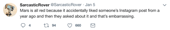 sarcastic rover twitter parody account