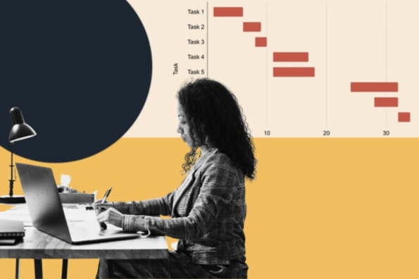 Woman creates Gantt floor plan successful excel