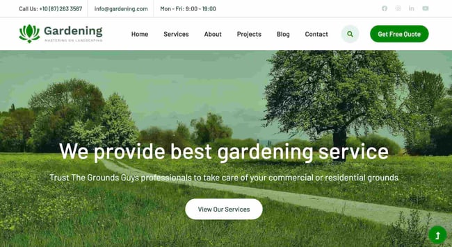 business website templates, gardening