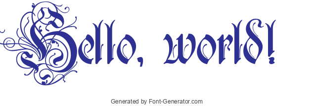 Gothic text demo generated by Font Generator