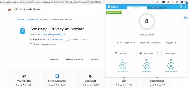 Ghostery Chrome extension