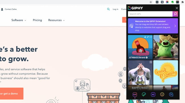 Giphy Chrome extension
