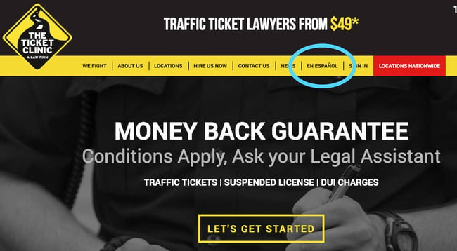 global marketing strategy example by traffic ticket clinic