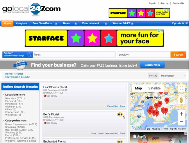 online business directory: golocal247