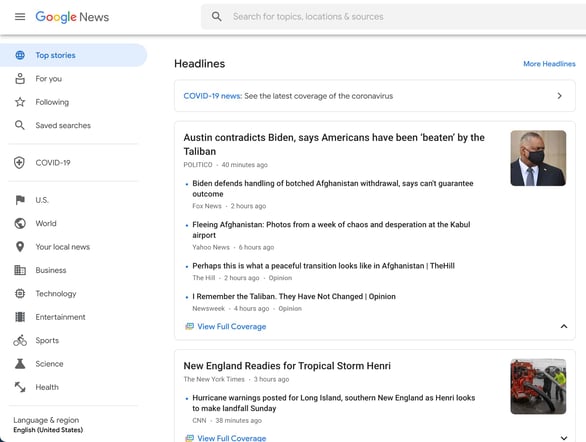 google news news content aggregator