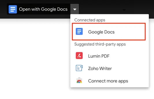 converting microsoft word document to google docs open new file in google docs