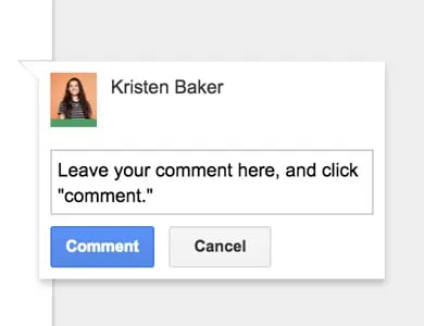 google docs leave new comment