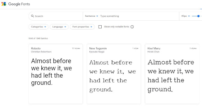 google fonts as a design tool for free font options