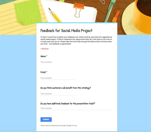 Google Forms: Preview Form