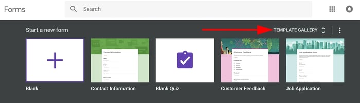 Google Forms Template Gallery