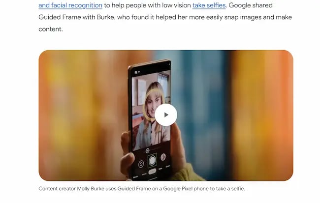 Google Pixel inclusive SEO example