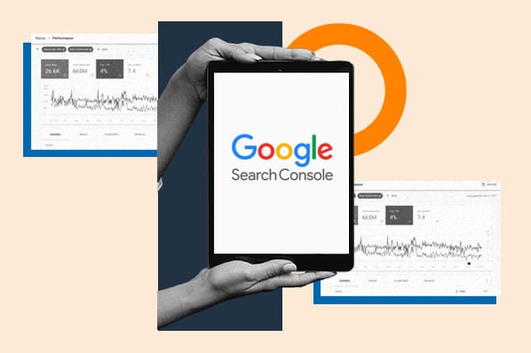 google search console: tablet displaying google search console