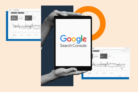 google search console: tablet displaying google search console