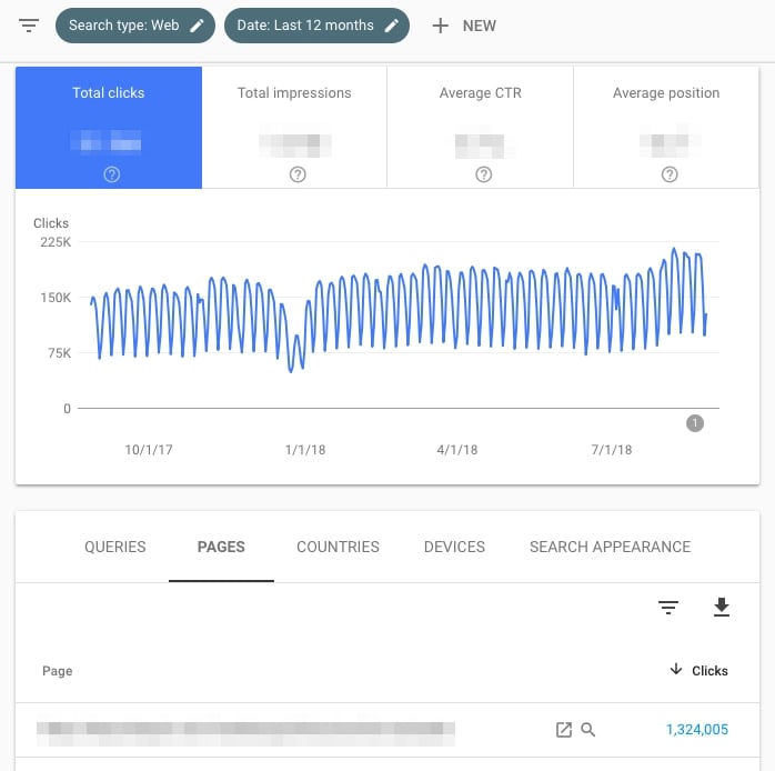 google search console pages report