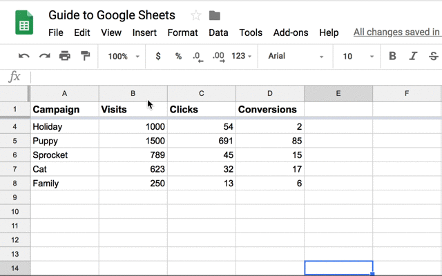 google-sheets-create-filter