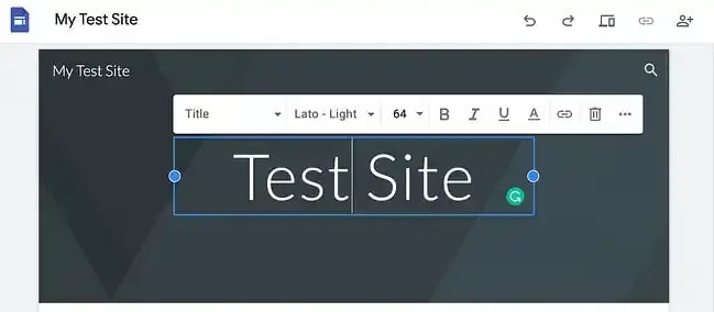 google sites tutorial: title you first web page