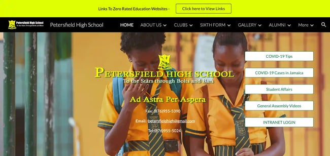 Google Sites Tutorial Examples: peters field high school