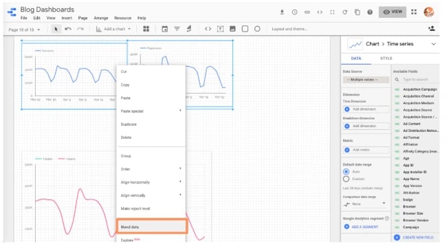 Advanced Google Looker Studio Tips: create and combine two separate charts