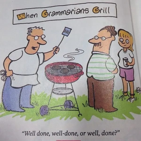 when-grammarians-grill grammar joke