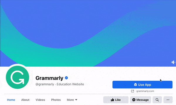 Grammarly Facebook cover video with smooth gradient