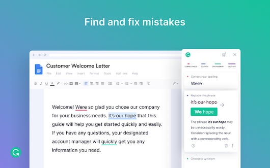 grammarly.jpeg?width=530&name=grammarly - 10 Affordable AI Tools for Businesses (+ How to Implement Affordable AI)