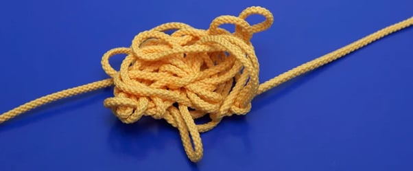 image of rope in messy knot representing data visualization