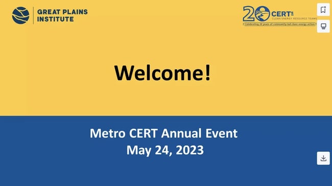 Cover slide of Metro CERT presentation.